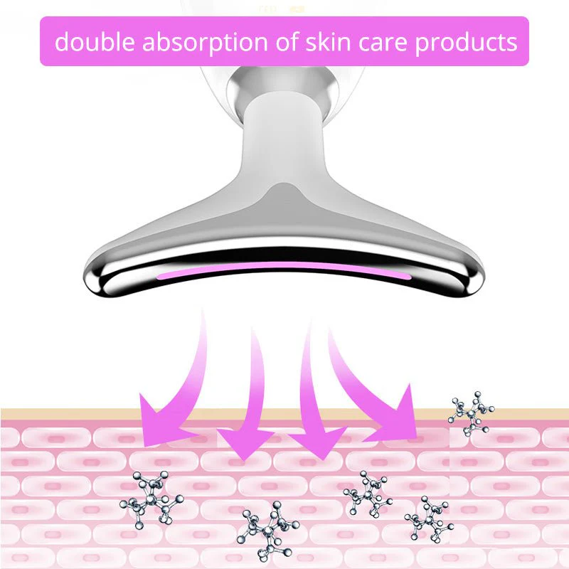 EMS RED LIGHT THERAPY FACE NECK LIFT WRINKLE REMOVER TIGHTEN MASSAGER - Image 5