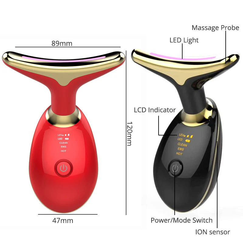 EMS RED LIGHT THERAPY FACE NECK LIFT WRINKLE REMOVER TIGHTEN MASSAGER - Image 6