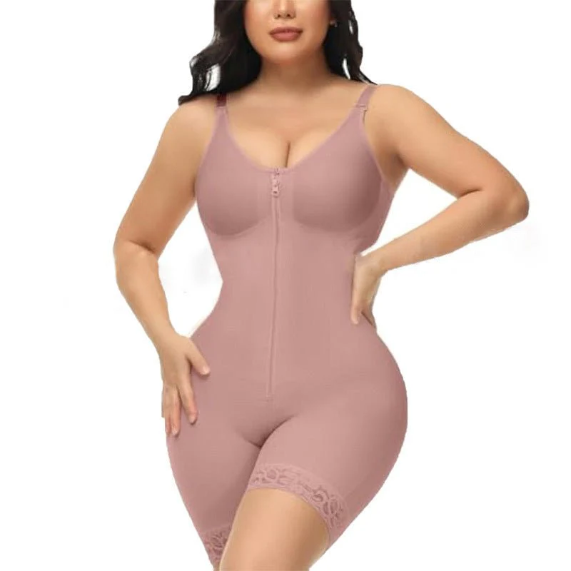 FAJAS COLOMBIANAS LOW CUT SHAPEWEAR TUMMY CONTROL BUTT LIFTER SHAPER WITH ZIPPER CROTCH DETACHABLE SHOULDER STRAP - Image 5