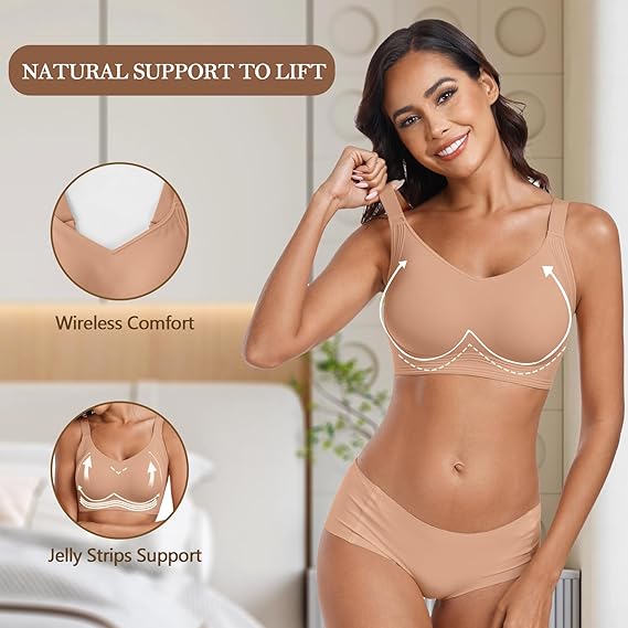Seamless Full Coverage Push Up No Underwire Bras - Image 3