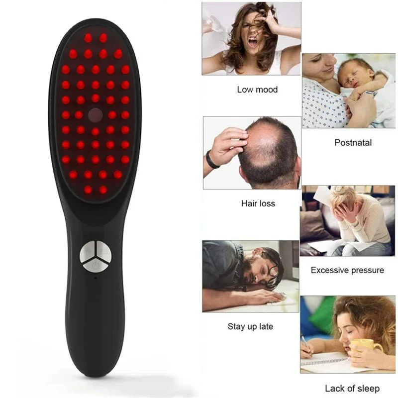 RED LIGHT THERAPY BRUSH SCALP MASSAGER COMB HAIR GROWTH ANTI HAIR LOSS - Image 6