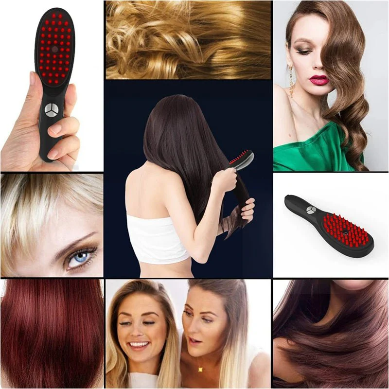 RED LIGHT THERAPY BRUSH SCALP MASSAGER COMB HAIR GROWTH ANTI HAIR LOSS - Image 9