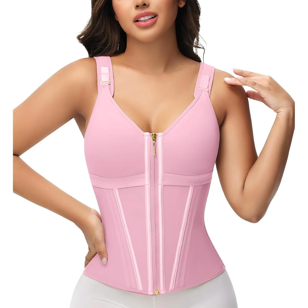 WAIST SHAPEWEAR WITH BRA TUMMY CONTROL GIRDLE WORKOUT SHAPEWEAR WITH ADJUSTABLE SHOULDER STRAP - Image 10