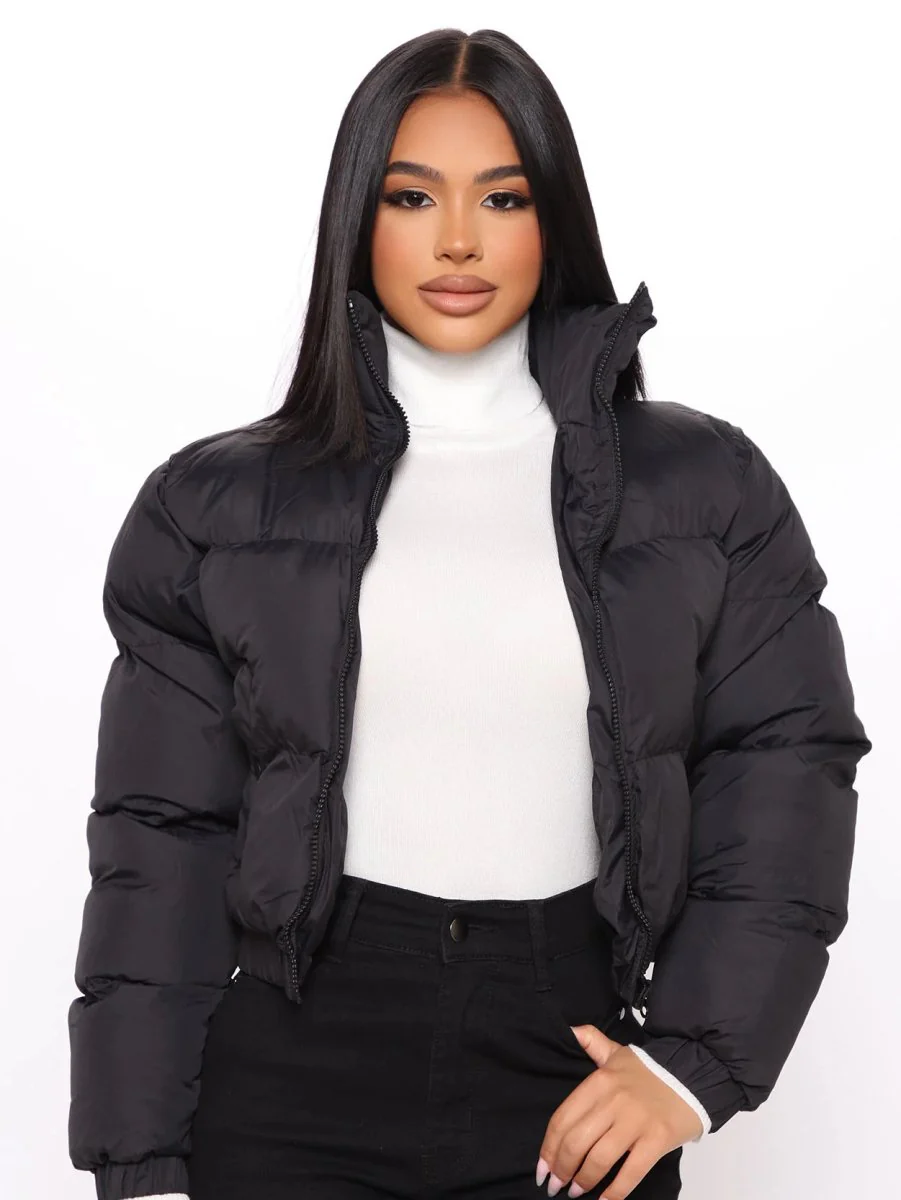 CROPPED MATTE PUFFER JACKET - Image 4