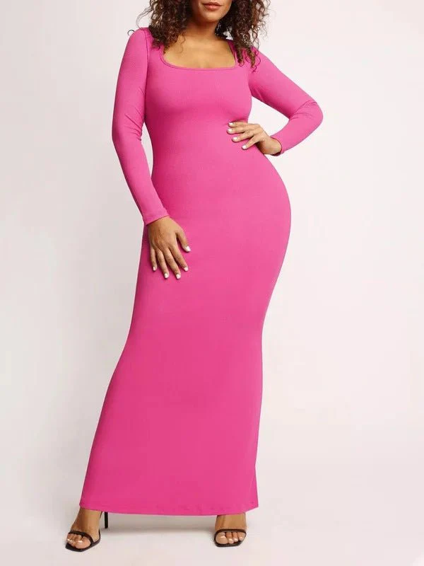 CASUAL SOFT LOUNGE LONG SLEEVE MAXI DRESS - Image 4